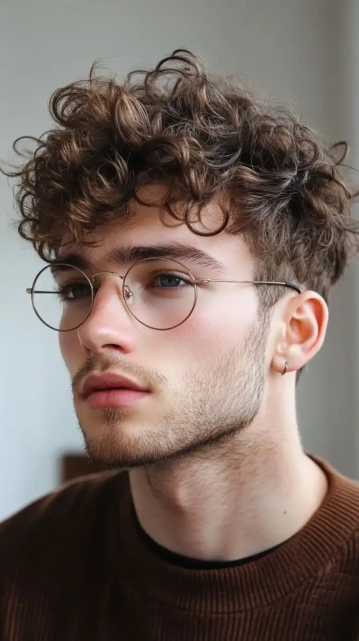 short curly hair fade for men smart casual