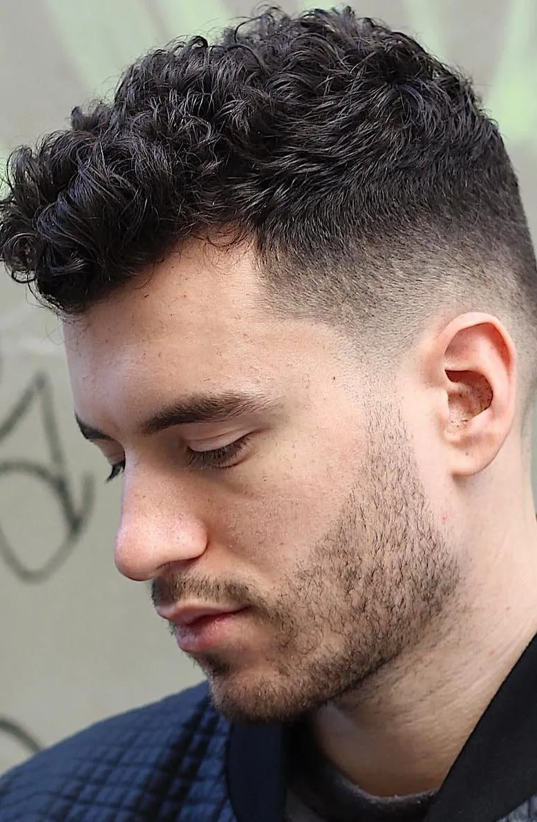 short curly hair fade for men style 2