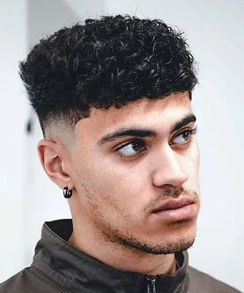short curly hair fade profile for men style 2