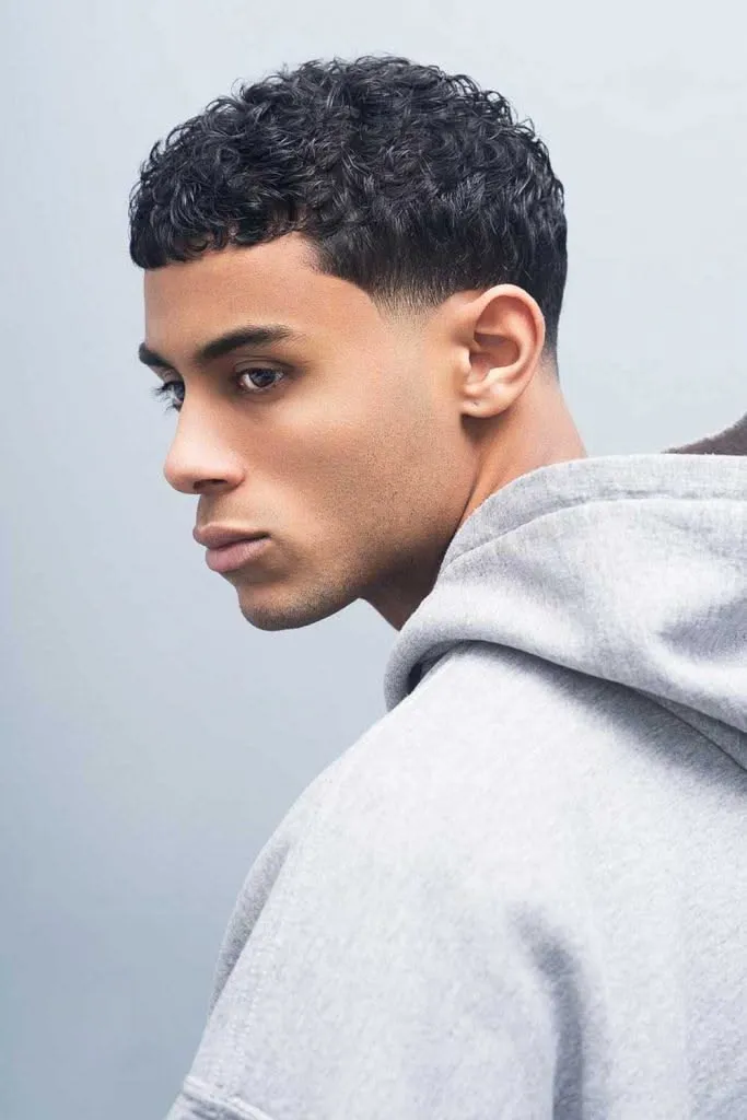 short curly hair profile for men