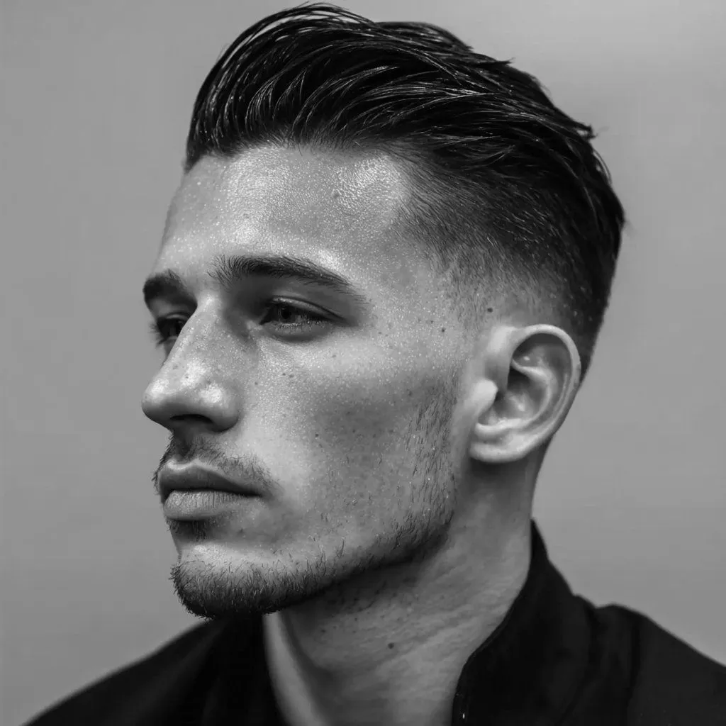 Short Hairstyles 14 drop fade short haircut for men curved behind ear