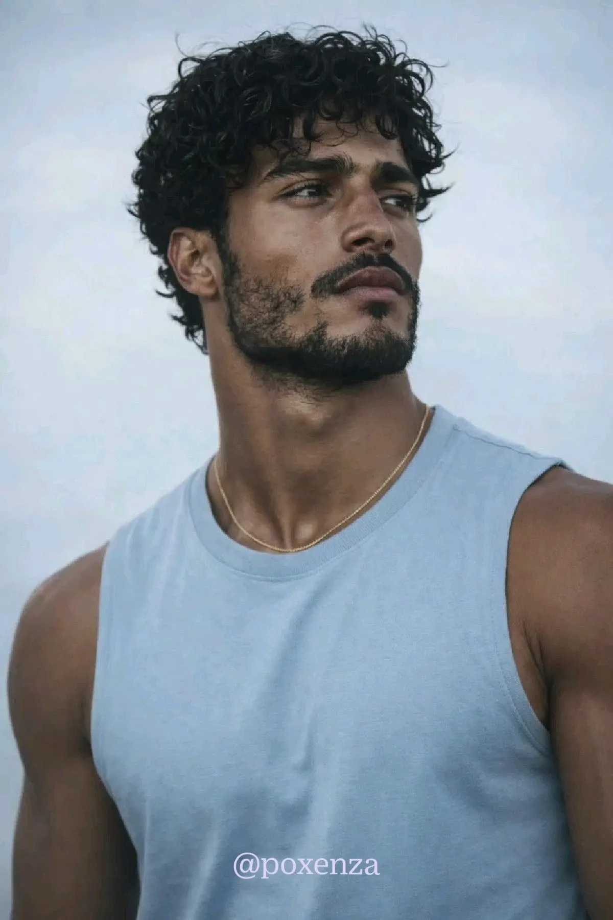 short messy curly hairstyle for men