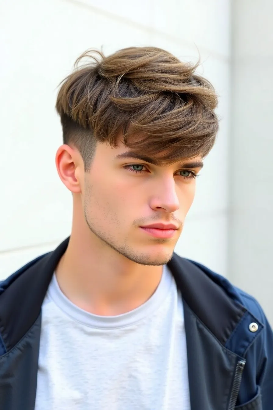 short messy straight hair for men variation