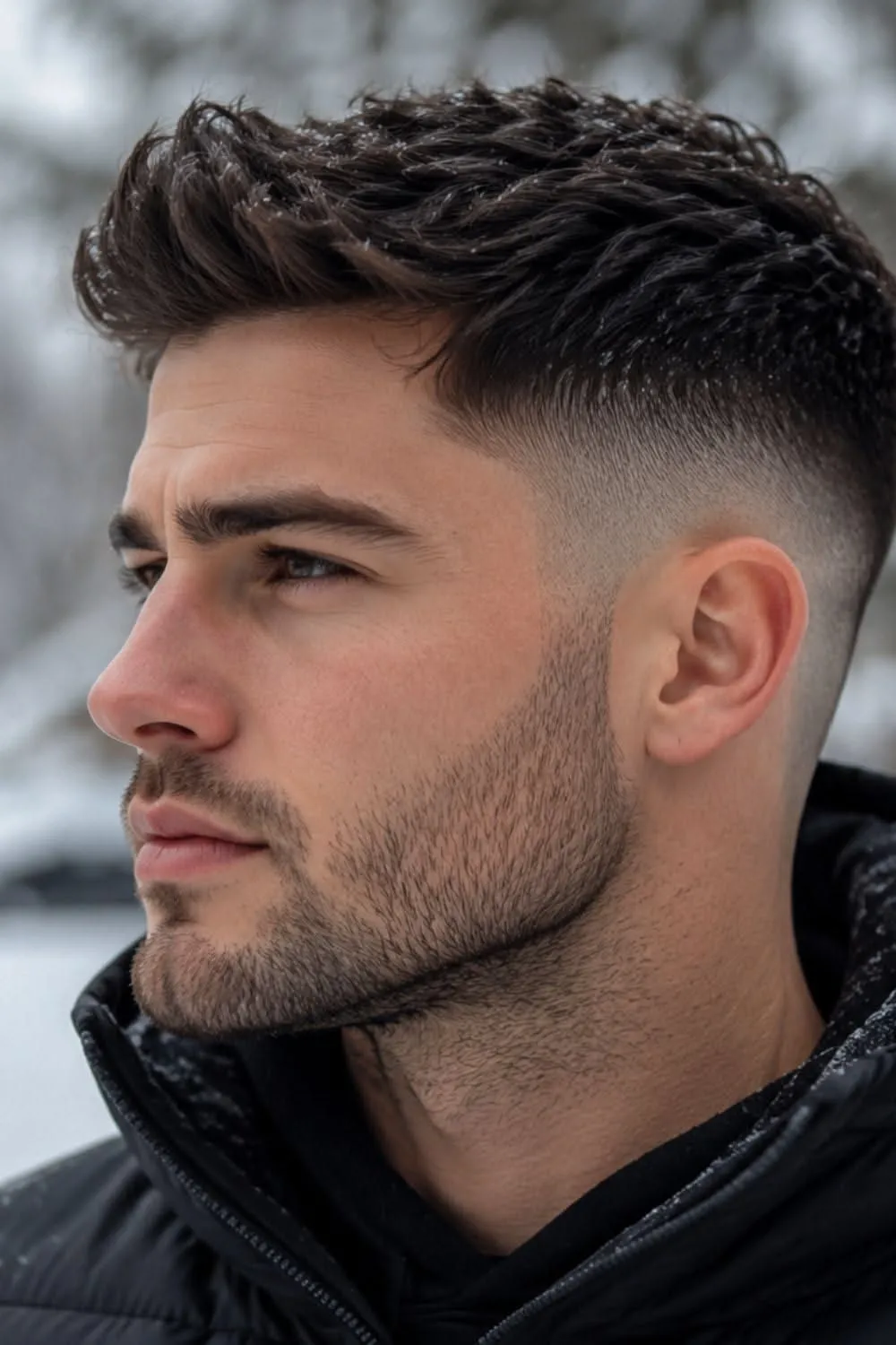 short straight hair fade profile for men style 3