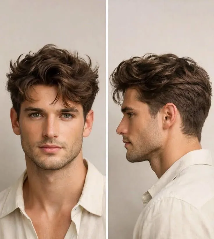 short straight messy hairstyle for men