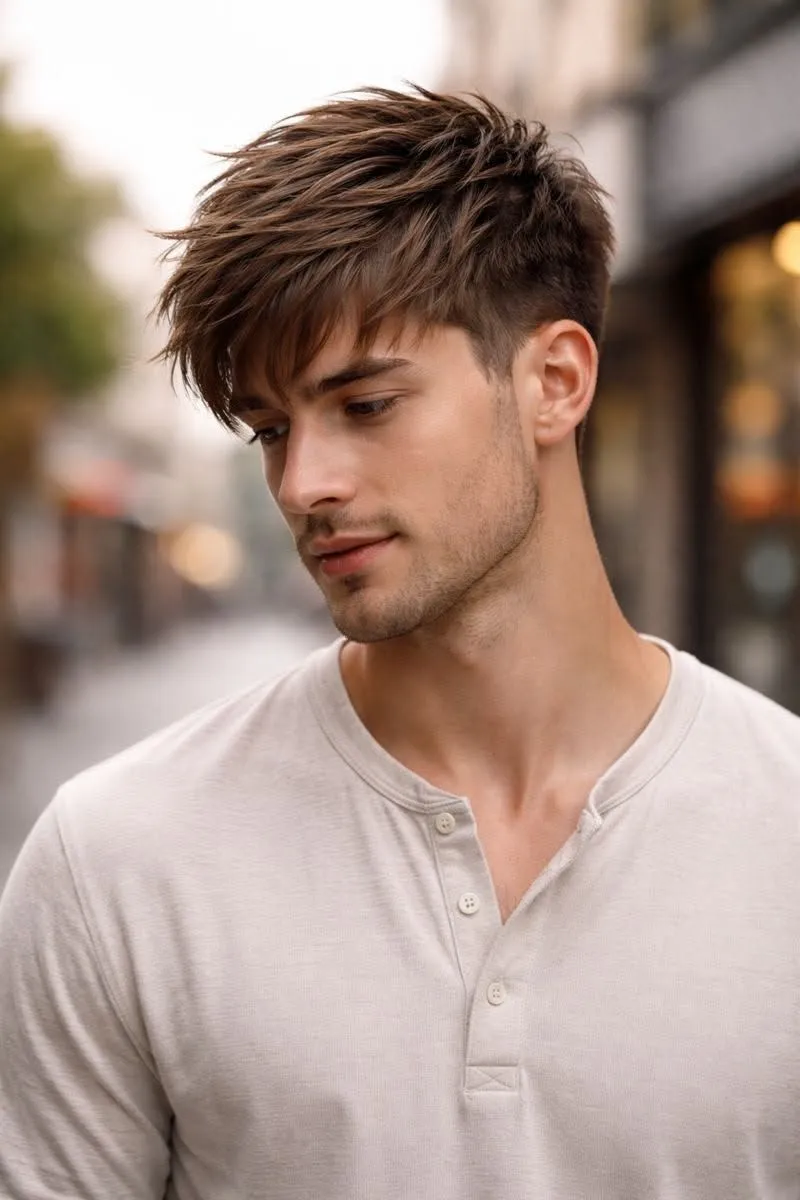 short straight hair skin fade profile for men