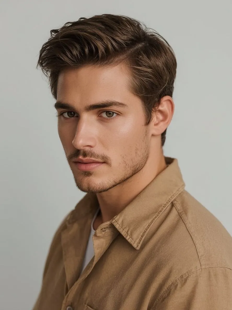 short textured straight fringe for men
