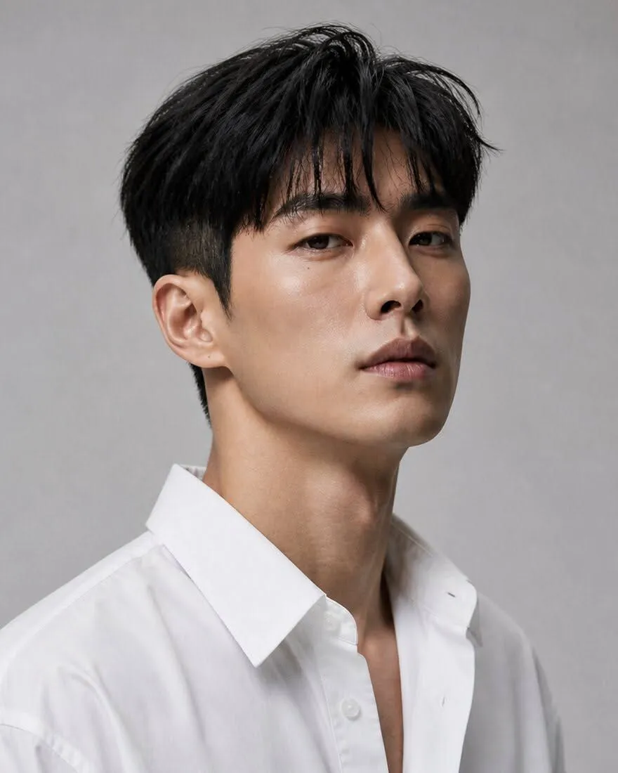 short textured straight hair profile for men