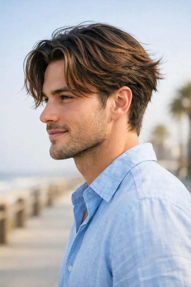 side part medium layered layered hairstyles for men