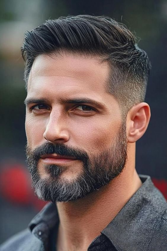 slicked back side part men's haircuts for receding hairline