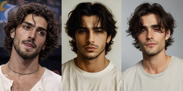 square face hairstyle men curtain bangs medium hair taper indian