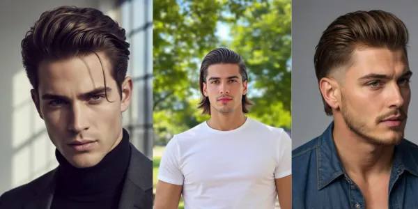 square face long hairstyle men slick back formal indian