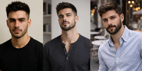 square face short hairstyle men textured quiff low fade indian