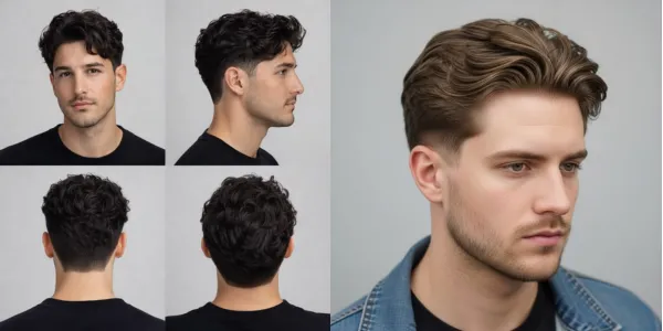square face hairstyle men medium wavy hair casual indian