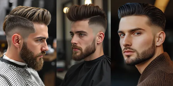 square face hairstyle men medium slick back pomade formal