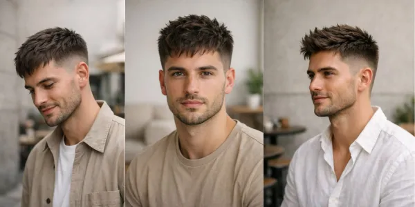 square face hairstyle men short textured crop fade indian