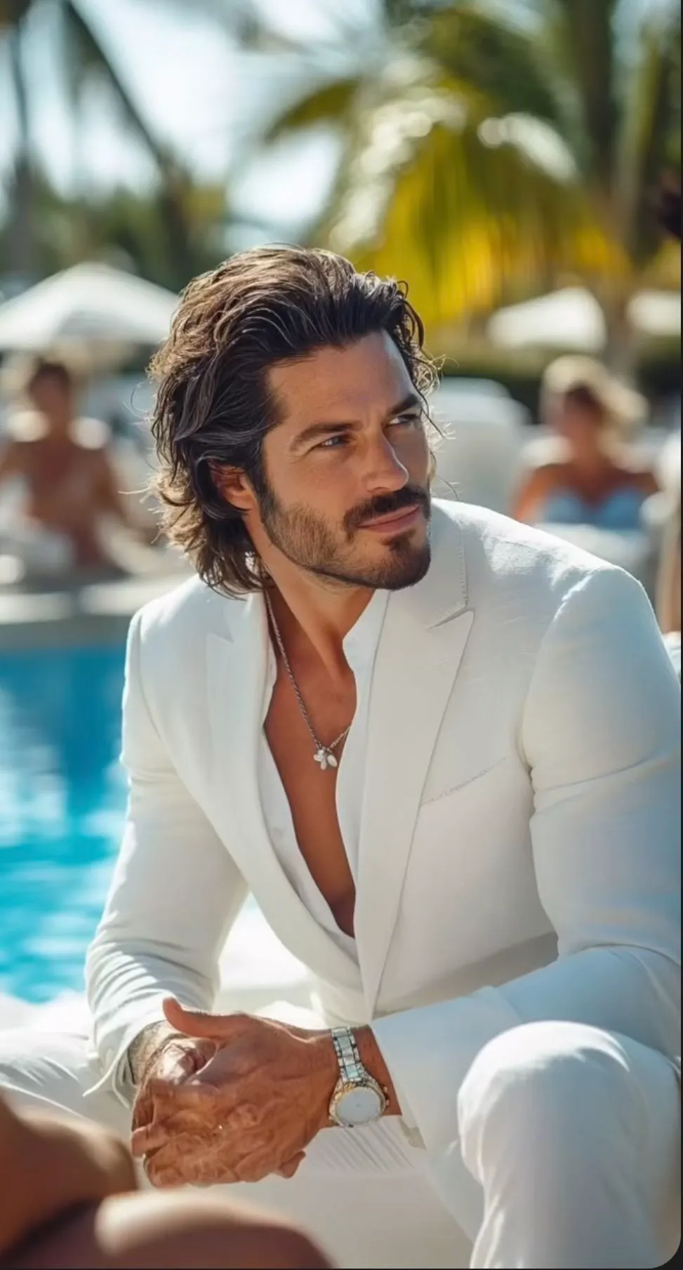 Long Hairstyles 28 swept back long hair formal suit for men