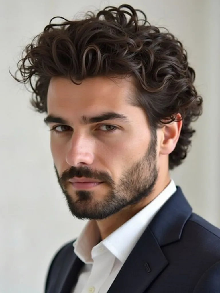 Long Hairstyles 21 thick dark curly long hairstyle for men