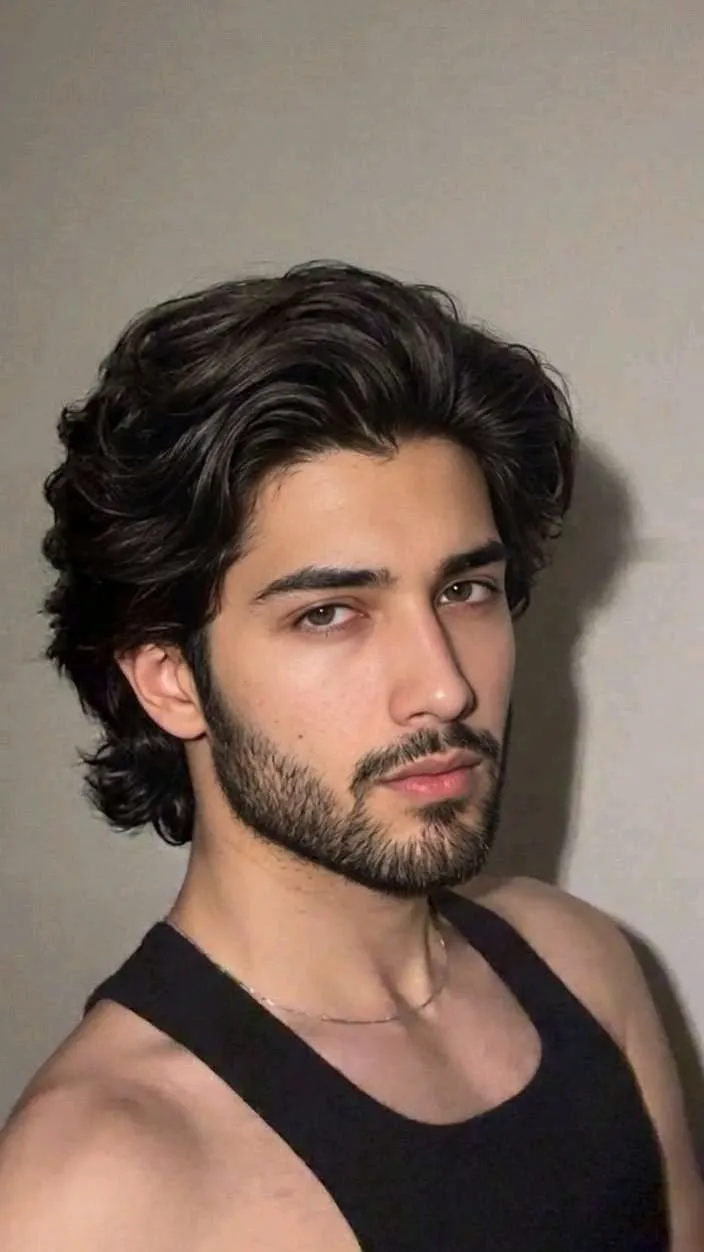 Long Hairstyles 13 thick dark wavy long hairstyle for men
