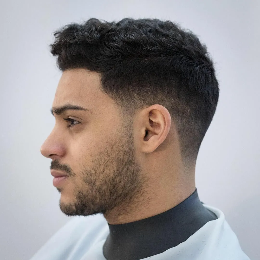 thick long curly hair casual for men