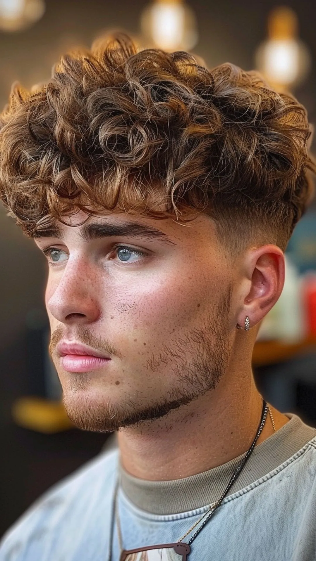 thick medium curly hair for men