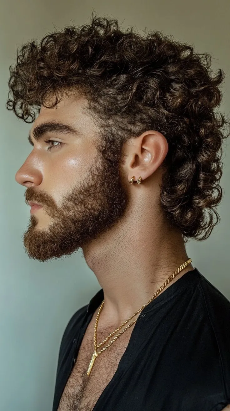 thick short curly fade profile for men