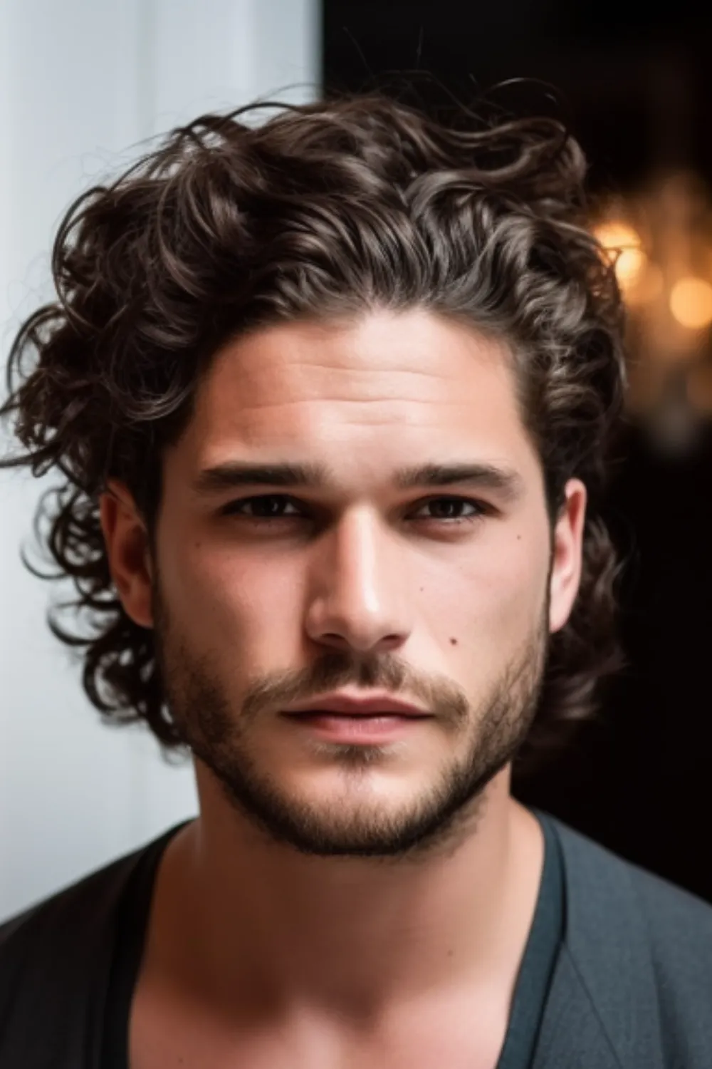 very long thick curly hair for men style 2