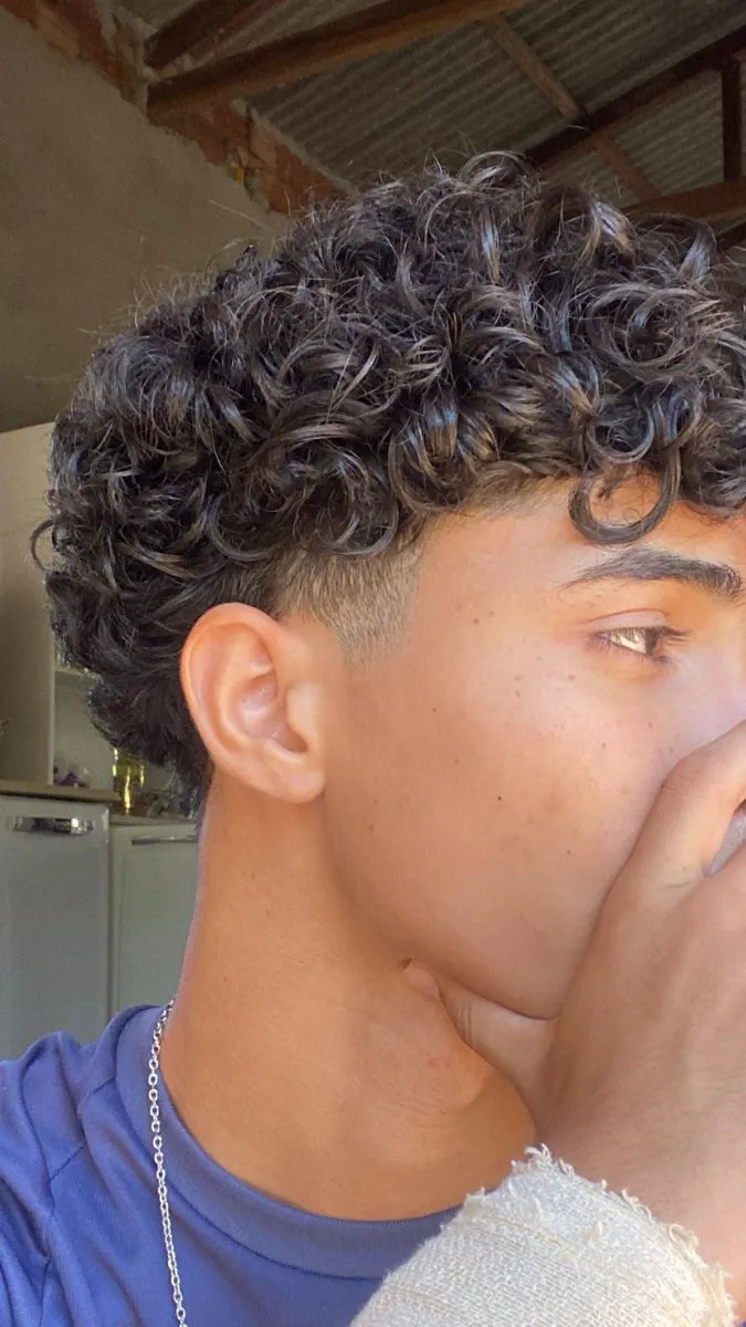 very thick long curly hair for men