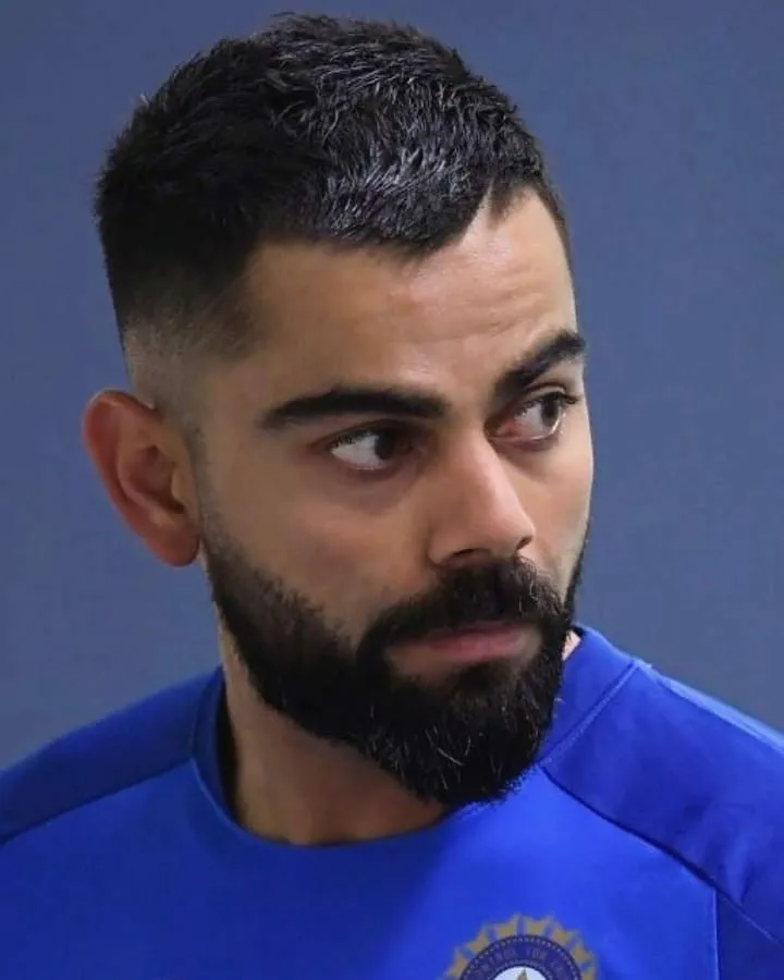 virat kohli short textured crop summer hairstyle indian men