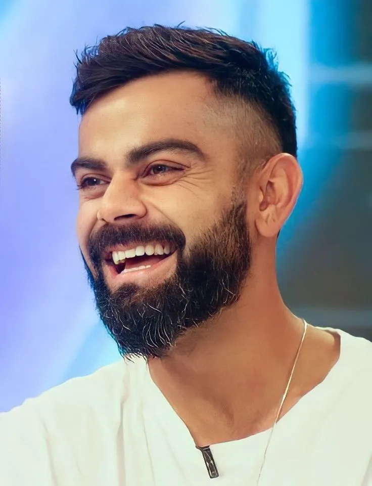 virat kohli side fade signature quiff hairstyle ipl 2025