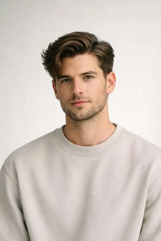 Long Hairstyles 82 wavy long hair swept to the side for men
