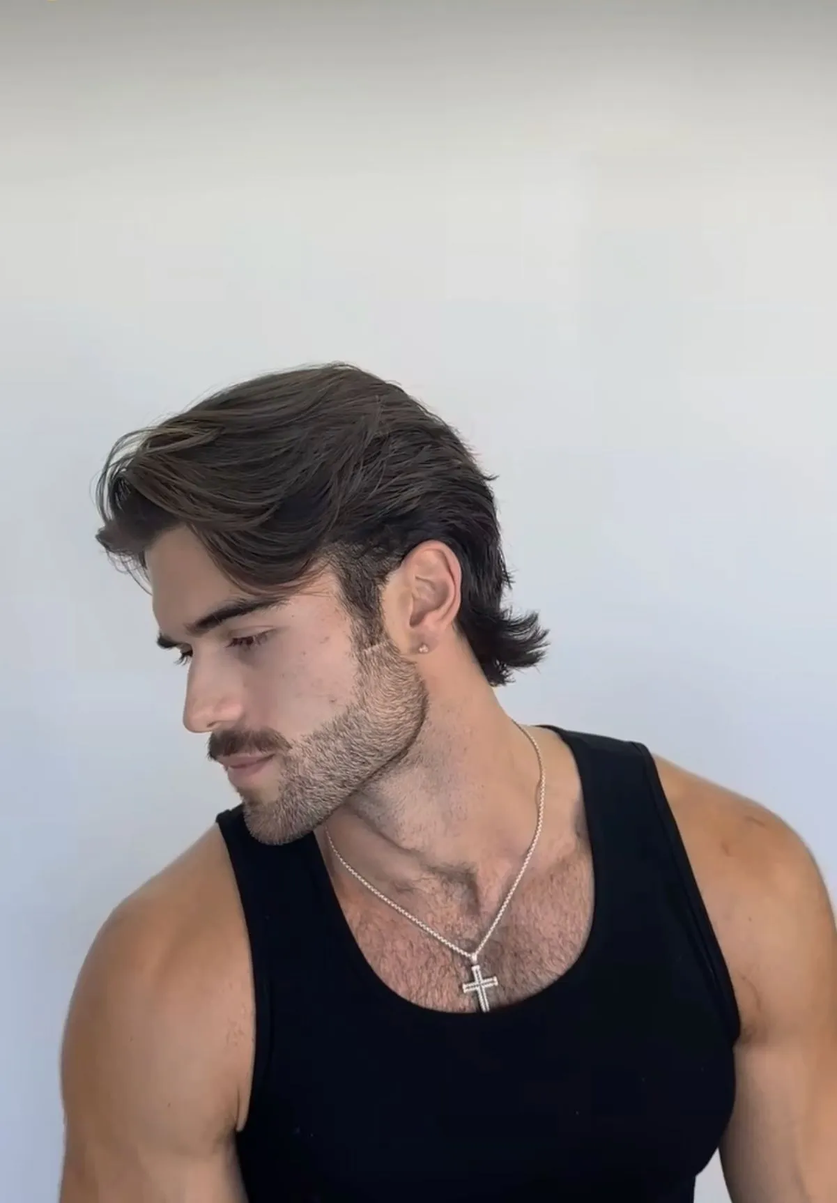 Long Hairstyles 78 wavy mullet fade hairstyle for men