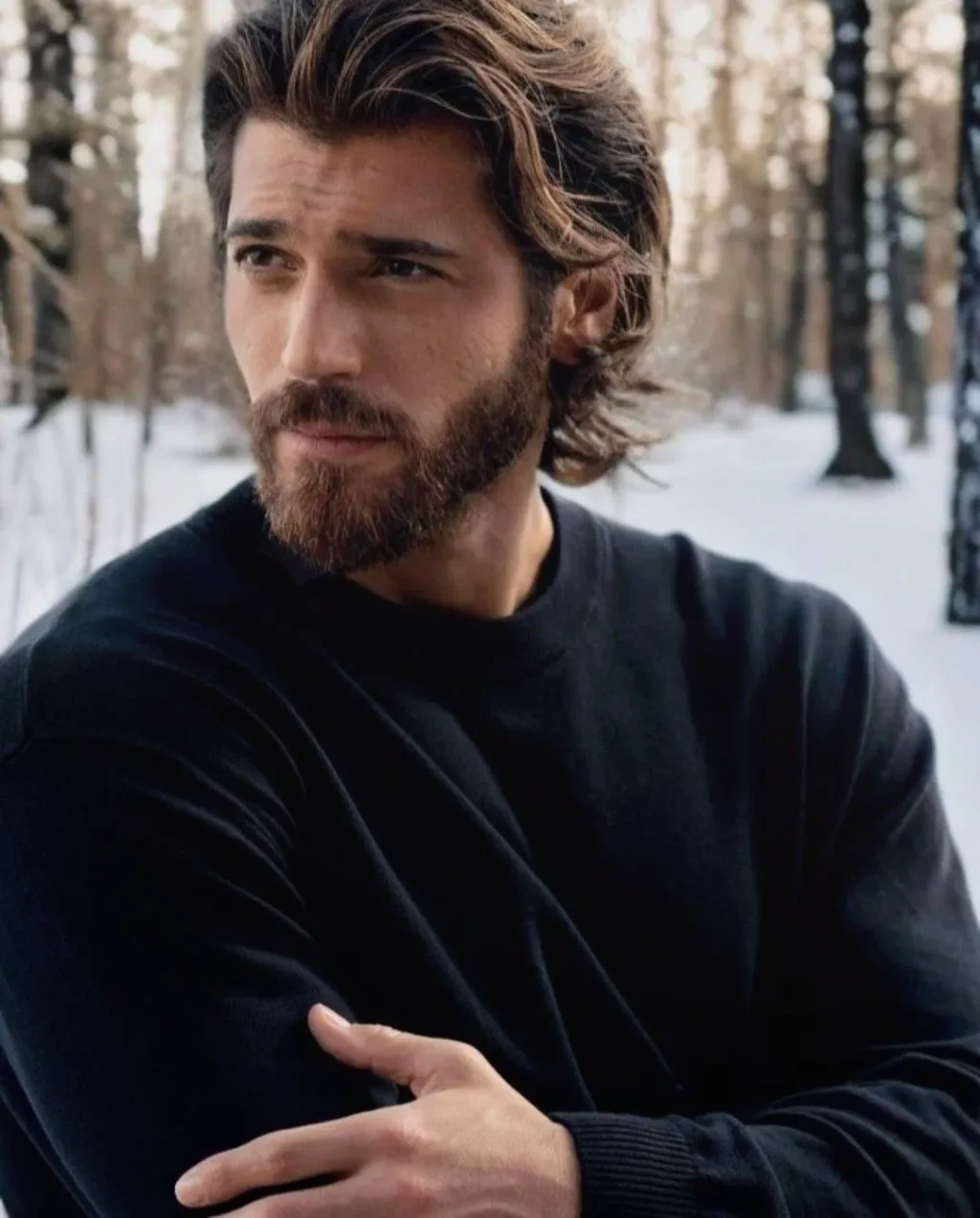 wavy side swept fringe wavy hair men